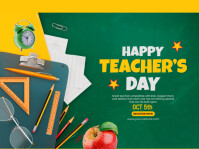 สีเทอร์ควอยซ์ Teacher's Day Рекламный щит Template