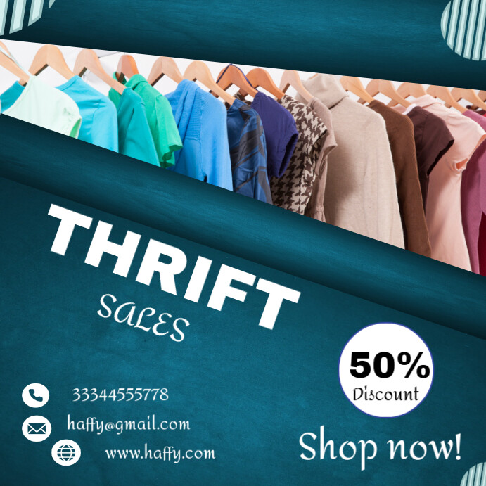 Aqua Thrift Sales Instagram Post template