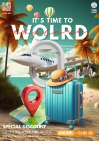 Aqua Travel Advertisement A1 template