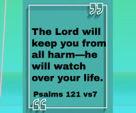 Aqua Typographic  Bible Verse About Protection  Medium Rectangle Rectángulo Mediano template
