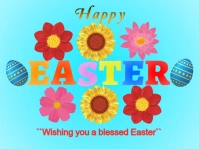Aqua Typographic Easter , Happy Easter Yard Sign template