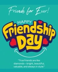 Aqua Typographic  Friendship Day Instagram Portrait template