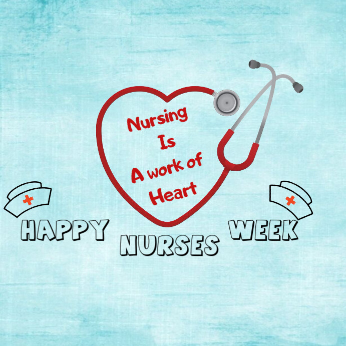 Copy of Aqua Typographic Happy Nurses Week Flier Instagram Post ...