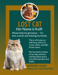 Aqua Typographic Lost Pet Flyer (us Letter) template
