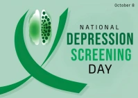 Aqua Typographic National Depression Screening Day  Postcard 明信片 template