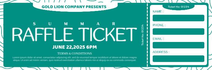 Copy of Aqua Typographic Raffle Ticket | Raffle Ticket Card Twitter ...