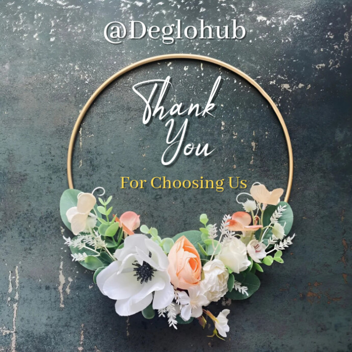 Aqua Typographic Thank You Card Instagram Post Template | PosterMyWall