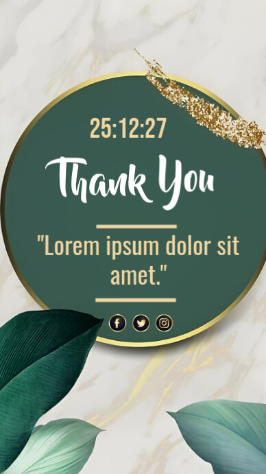 Aqua Typographic Thank You Instagram Story Template | PosterMyWall