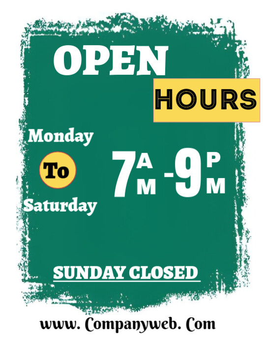 Aqua Typographic Working Hours Flyer  Flyer (us Letter) template