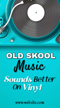 Aqua Vintage Retro Vinyl Vibes Instagram Story template