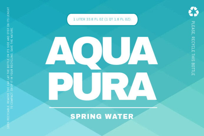 Aqua Water Label ป้าย template