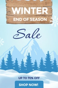 Aqua Winter End Of Season Sale  Pinterest Graphic template