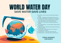 Aqua World Water Day Postcard template