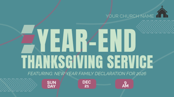 Aqua  Year End Service Digital Display (16:9) template