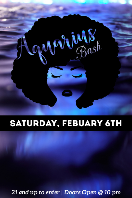 Aquarius Bash 海报 template