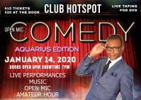 AQUARIUS COMEDY SHOW Carte postale template