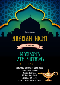 12 190 Arabian Night Invitation Customizable Design Templates Postermywall
