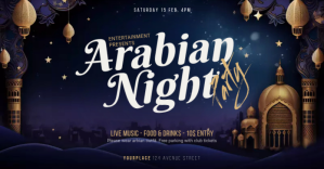 Arabian Nights Party Invitation template Isithombe Esabiwe ku-Facebook