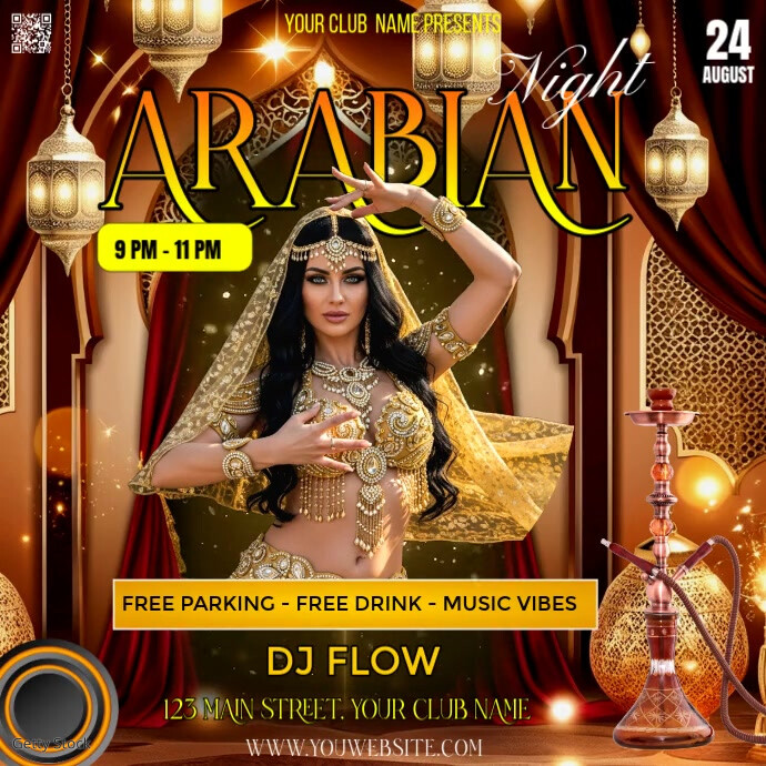 Arabian Party Flyer Square (1:1) template