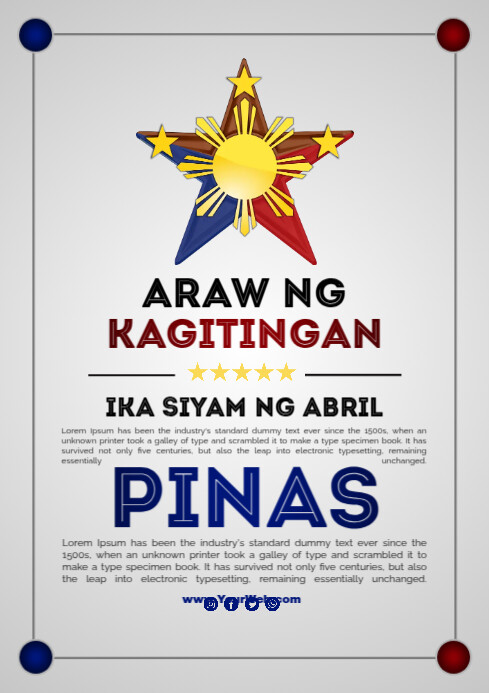 Araw Program Design Background Araw ng Kagitingan Template | PosterMyWall