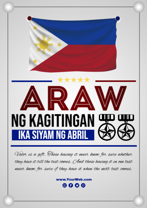 Araw Layout Araw Ng Kagitingan Event Template | PosterMyWall
