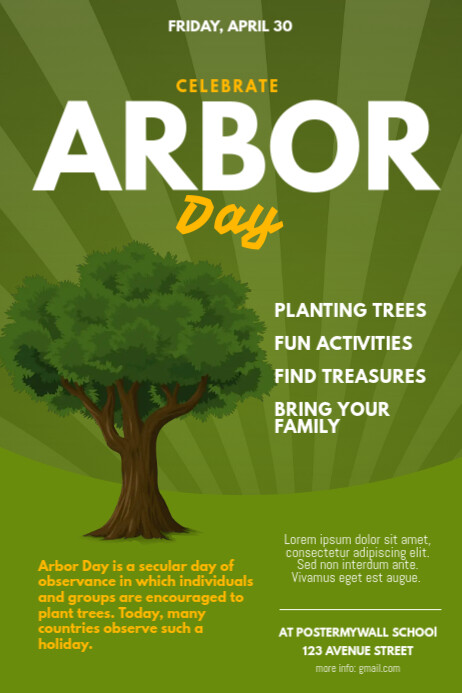 Arbor Day Celebration Flyer Template  PosterMyWall