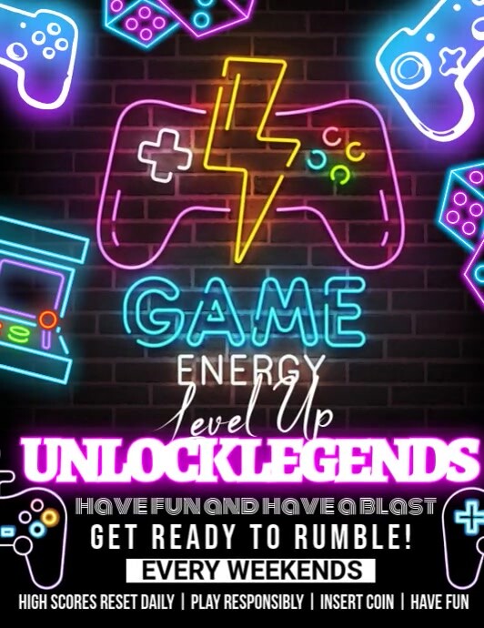 Game Power Poster Copy of Arcade & Console Power-Up | PosterMyWall
