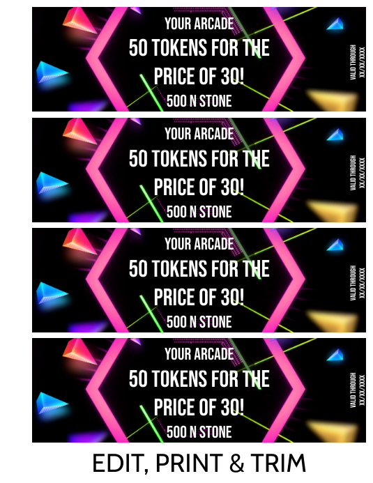 ARCADE COUPON Template PosterMyWall