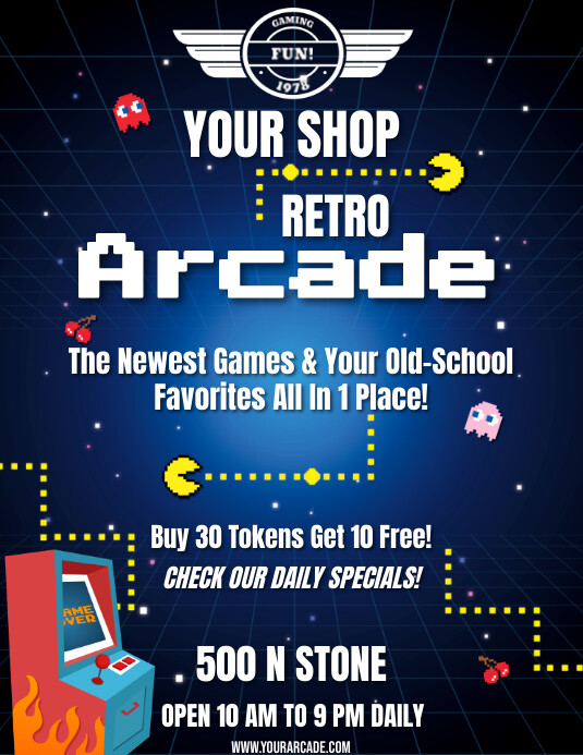 ARCADE FLYER Template PosterMyWall