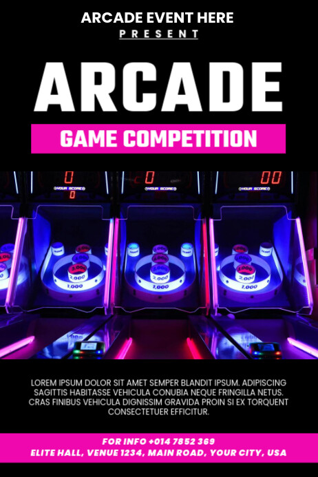 Arcade Game Competition Poster template