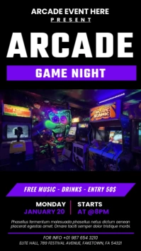Arcade Game Night WhatsApp 状态 template