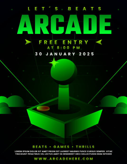 Arcade Games Flyer (US Letter) template