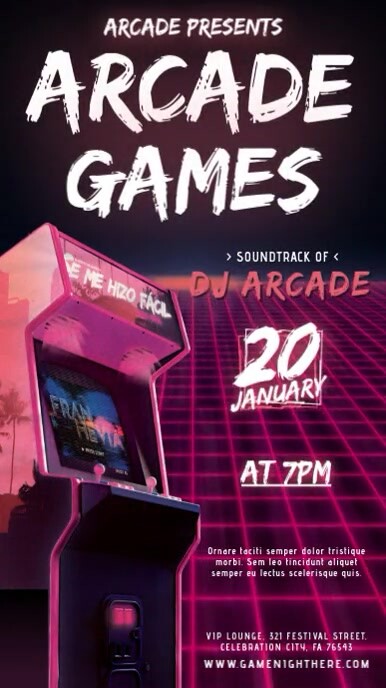 Arcade Games História do Instagram template