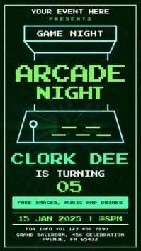Arcade Night Pantalla Digital (9:16) template