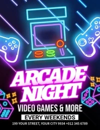 Arcade Night Flyer (US Letter) template