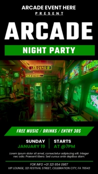Arcade Night Party Tampilan Digital (9:16) template
