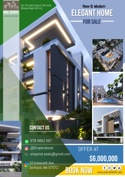 Architect Ad ARCHITECTURAL REAL ESTATE ADVERT FLYER POSTER Template | PosterMyWall