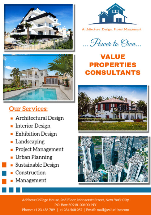 Architecture & Project Management Flyer A5 template
