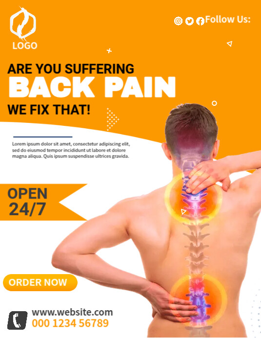 Message For Back Problems Are Suffering Back Pain Template | PosterMyWall