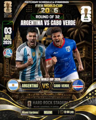 Argentina vs cabo verde  FIFA World Cup Match Instagram template