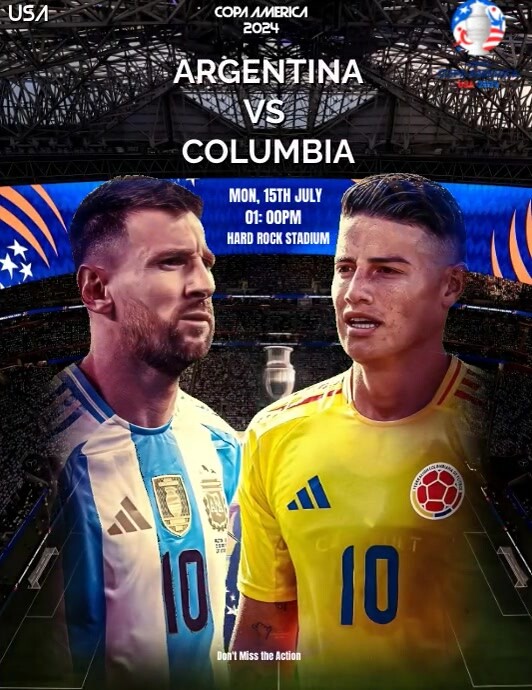 Argentina VS Columbia Copa America 2024 Final Flyer (US Letter) template