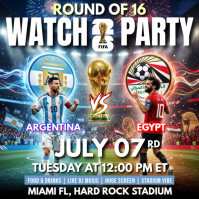 Argentina vs Egypt Watch Party : FIFA World Cup Watch Party Instagram Post template