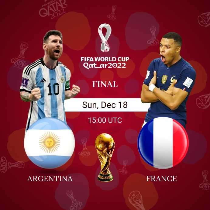 Argentina vs France FIFA world cup 2022 Flyer Template PosterMyWall