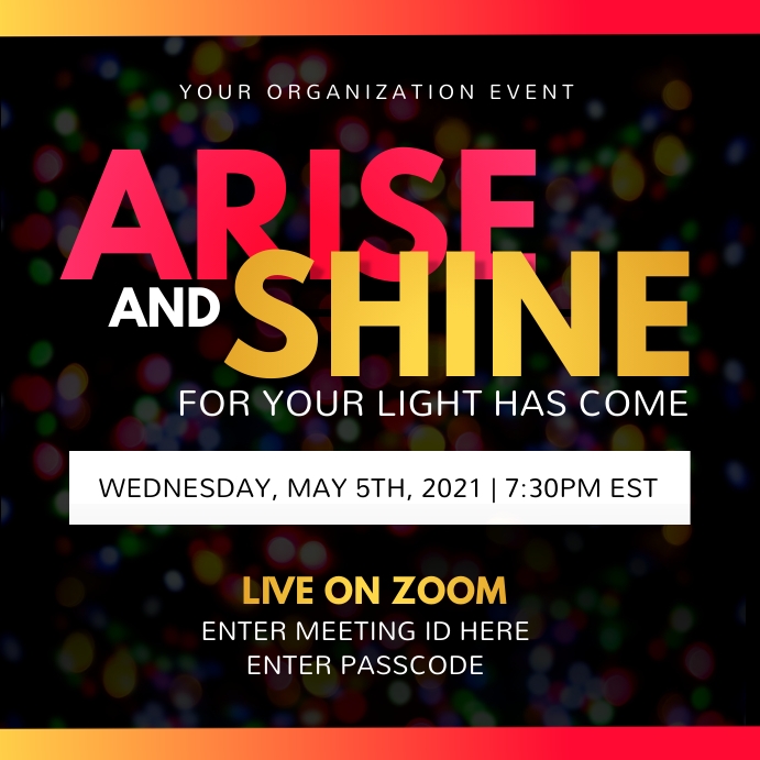Arise and Shine - Youth Service Instagram Post template