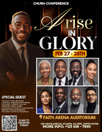 黑色 Church Conference Flyer Template