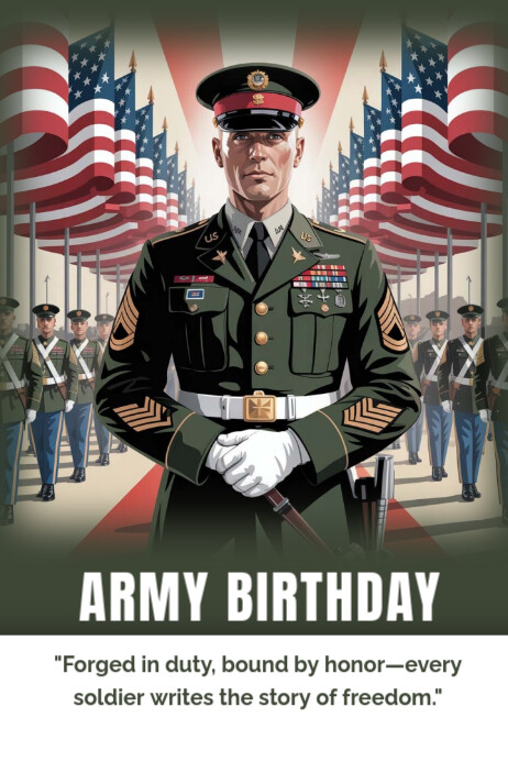 Army birthday โปสเตอร์ template