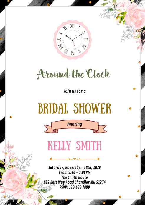 Time Zone Invitation Example Copy of Around the clock party invitation | PosterMyWall