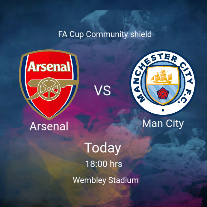 Arsenal vs Man city Instagram Post template