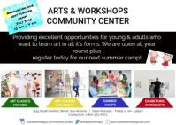 art, school, education, summer camp, classes 明信片 template