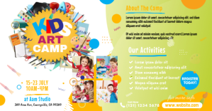 Art Camp Event Ad ภาพที่แชร์บน Facebook template
